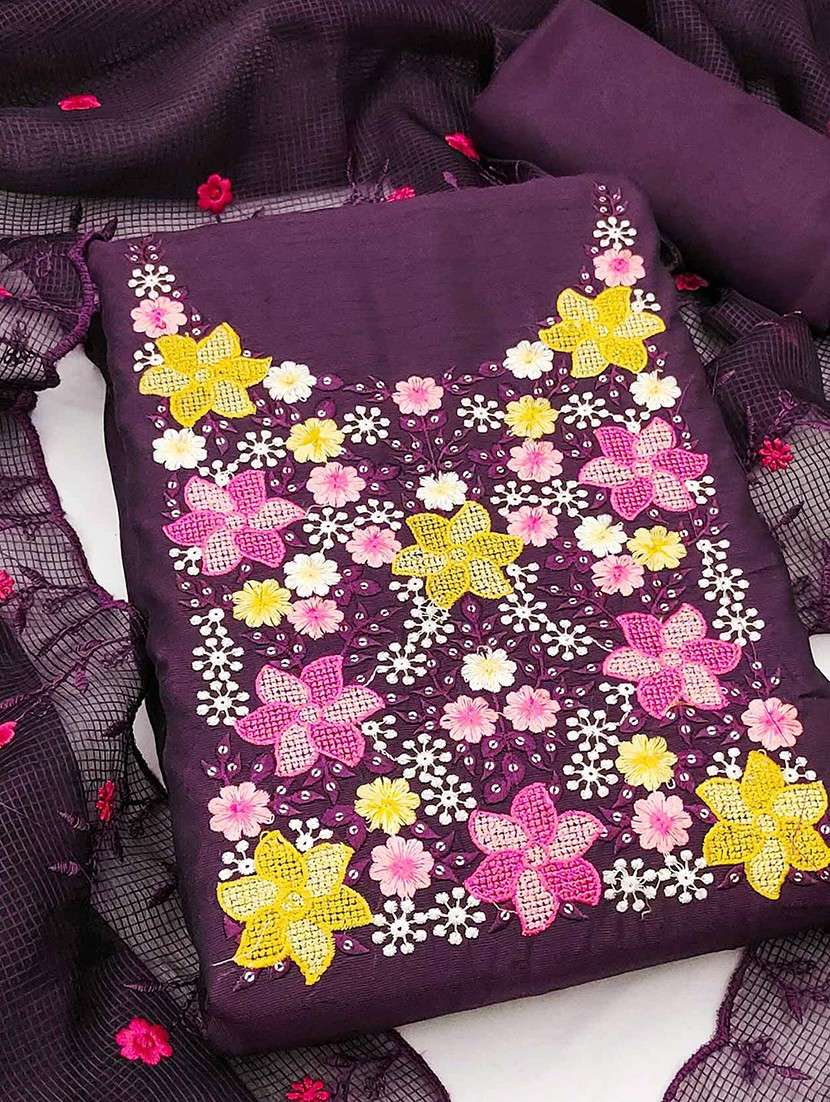 women floral embroidered unstitched suit set - 22047870 - Standard Image - 1