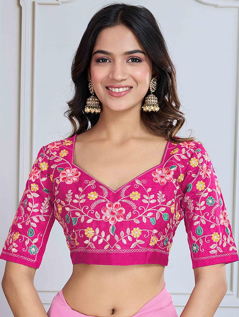 women ombre printed bordered saree with blouse - 22047947 - Standard Image - 4