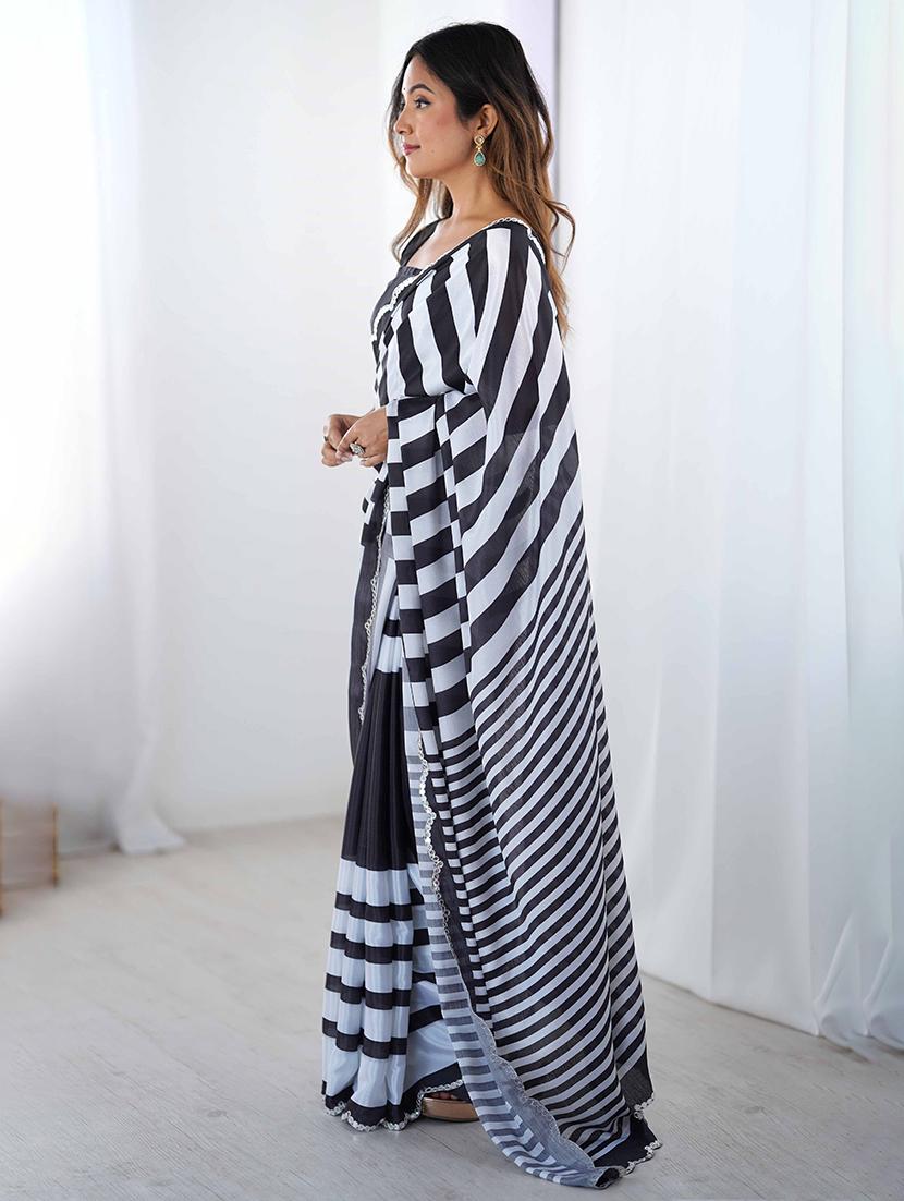 women printed casual wear saree with blouse - 22047979 - Standard Image - 1