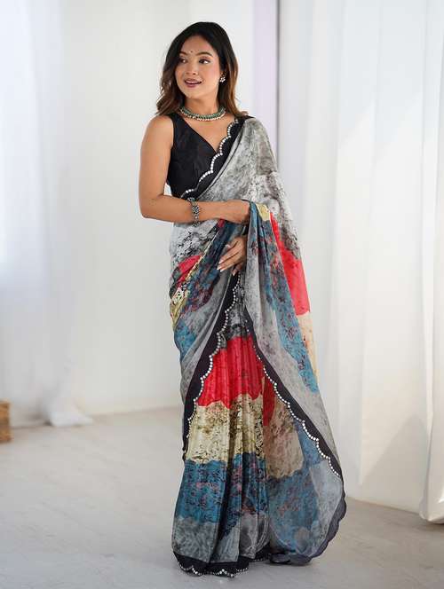 women printed casual wear saree with blouse - 22047988 -  Standard Image - 0