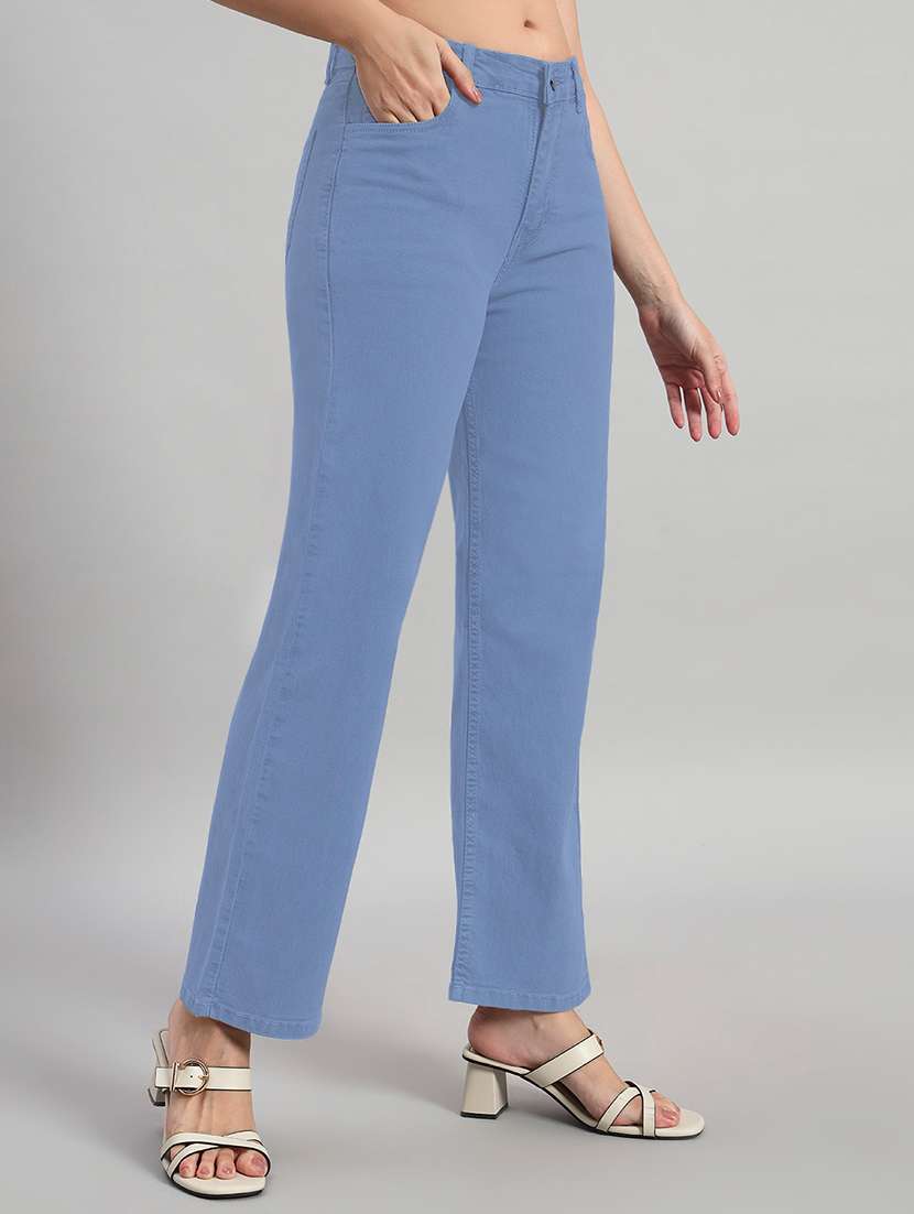 Women Solid High Rise Staright Fit Jeans  