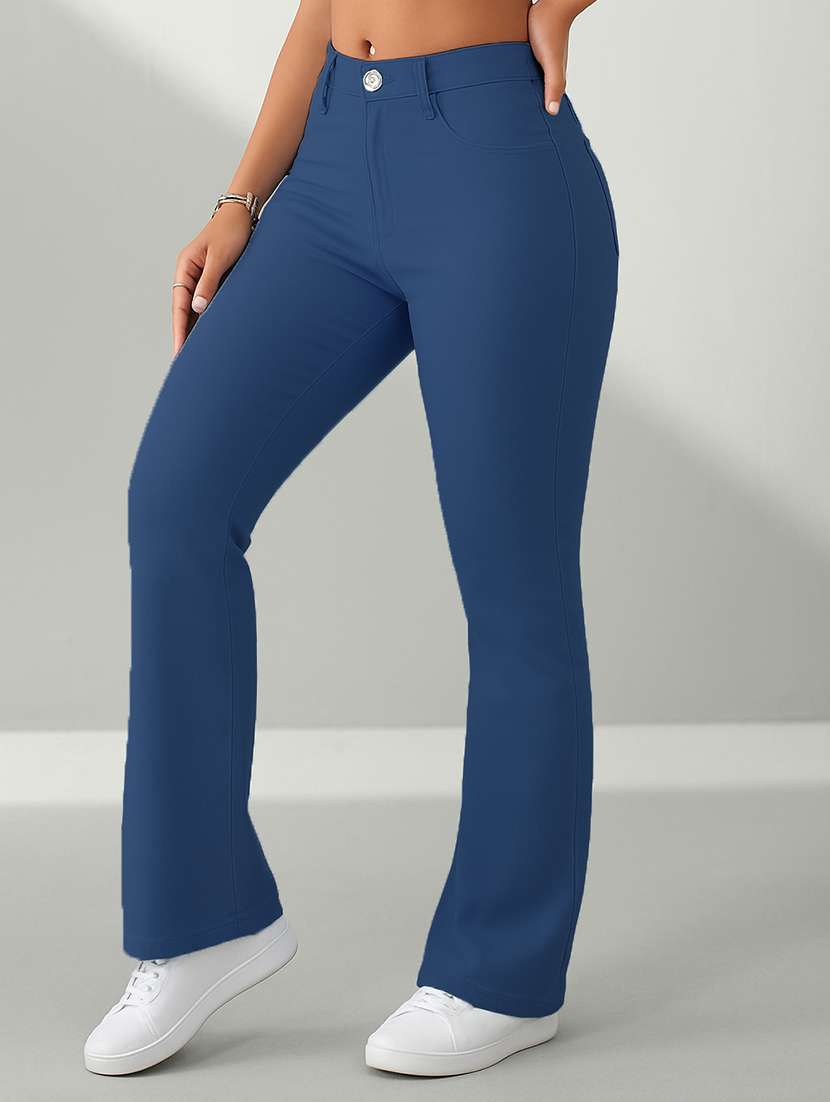 women solid mid rise bootcut jean - 22048078 -  Standard Image - 1