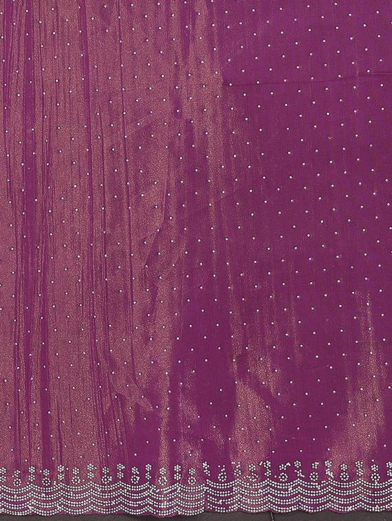 women solid with work embellished saree with blouse - 22048131 - Standard Image - 4