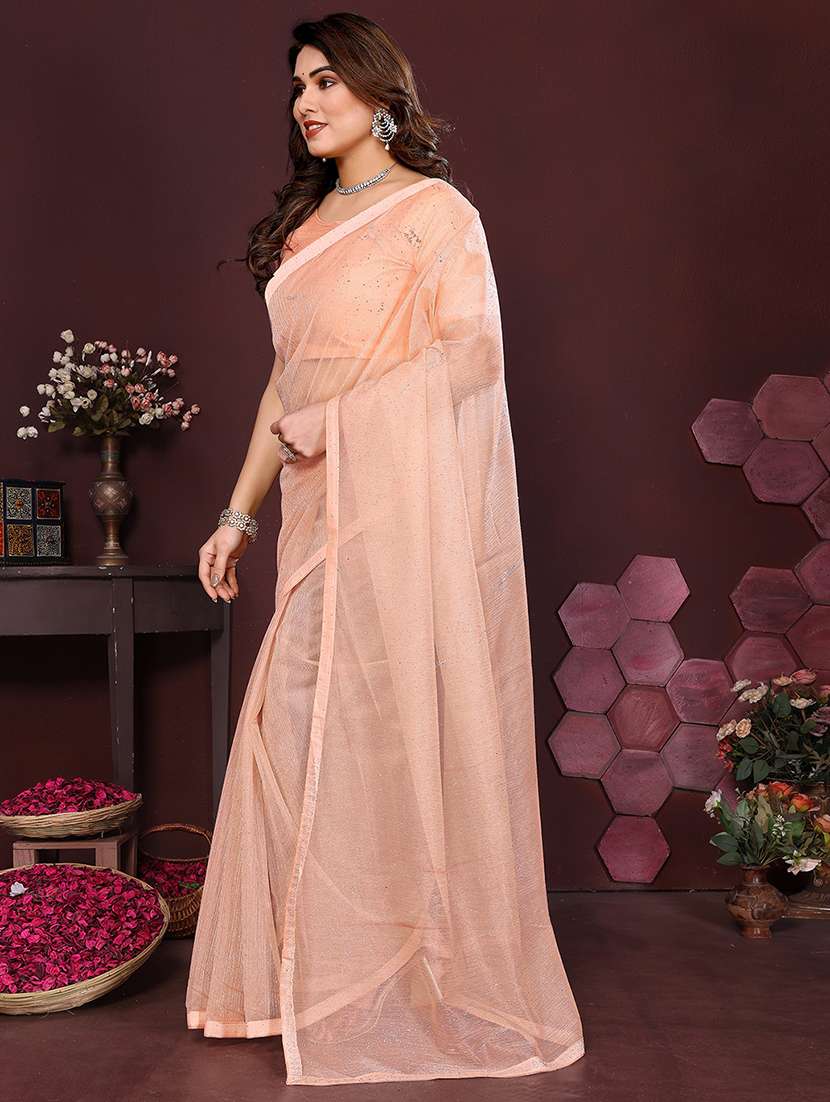 women solid with work embellished saree with blouse - 22048141 -  Standard Image - 1