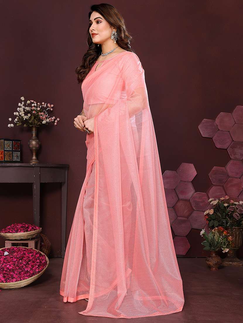 women solid with work embellished saree with blouse - 22048147 -  Standard Image - 1