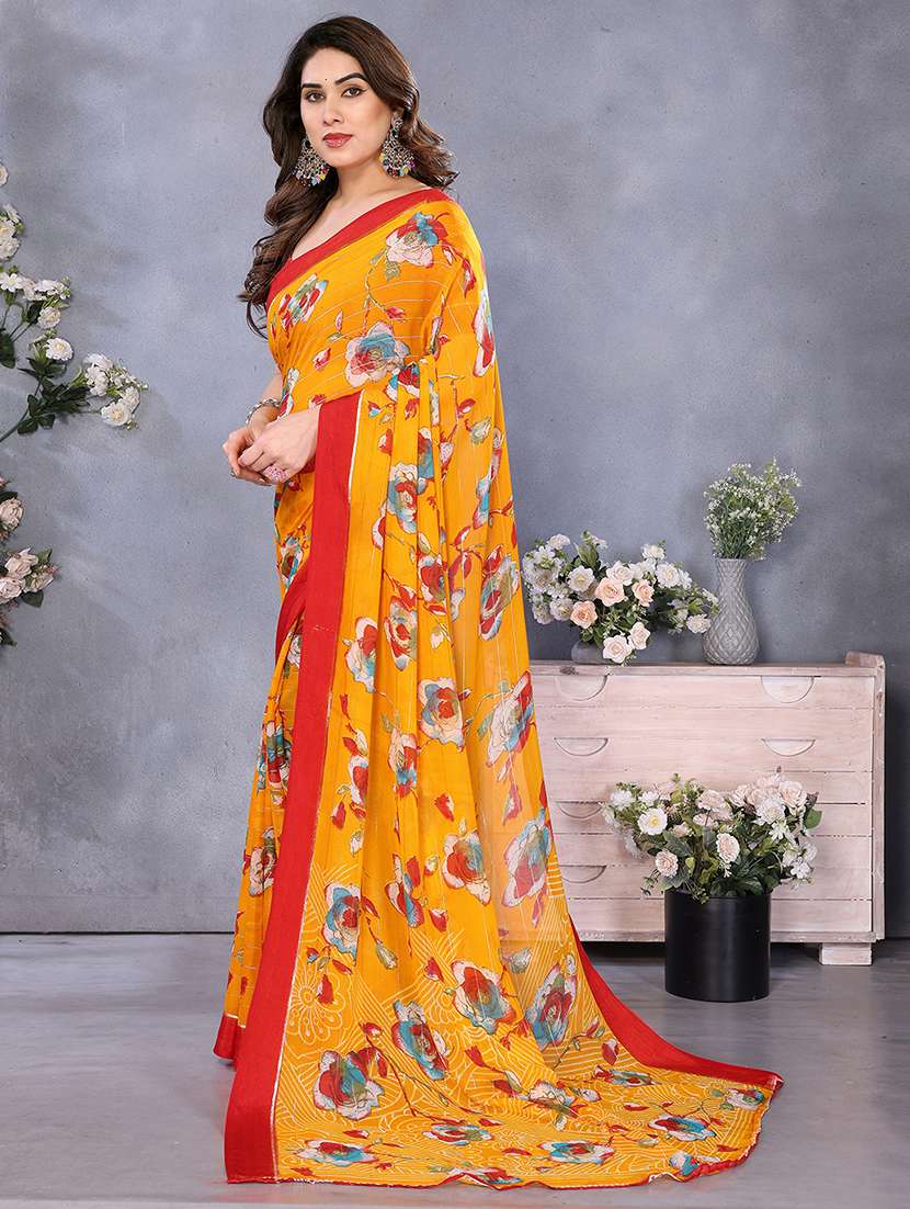 women printed casual wear saree with blouse - 22048154 -  Standard Image - 1