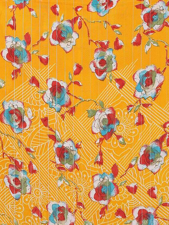 women printed casual wear saree with blouse - 22048154 -  Standard Image - 4