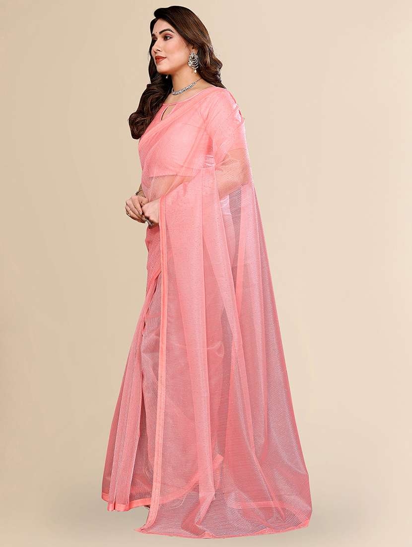 women solid with work embellished saree with blouse - 22048167 -  Standard Image - 1