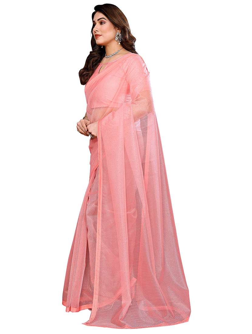 women solid with work embellished saree with blouse - 22048187 -  Standard Image - 1