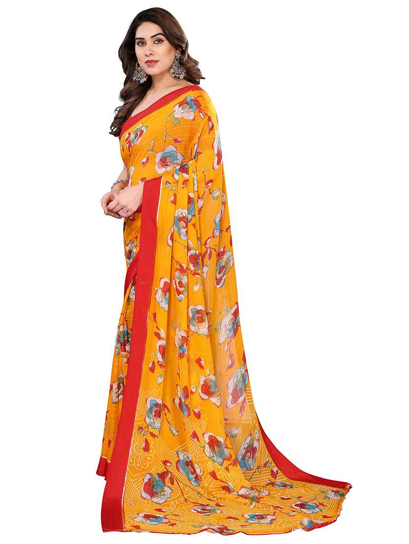 women printed casual wear saree with blouse - 22048194 -  Standard Image - 1