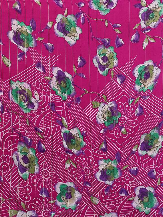 women printed casual wear saree with blouse - 22048195 -  Standard Image - 4