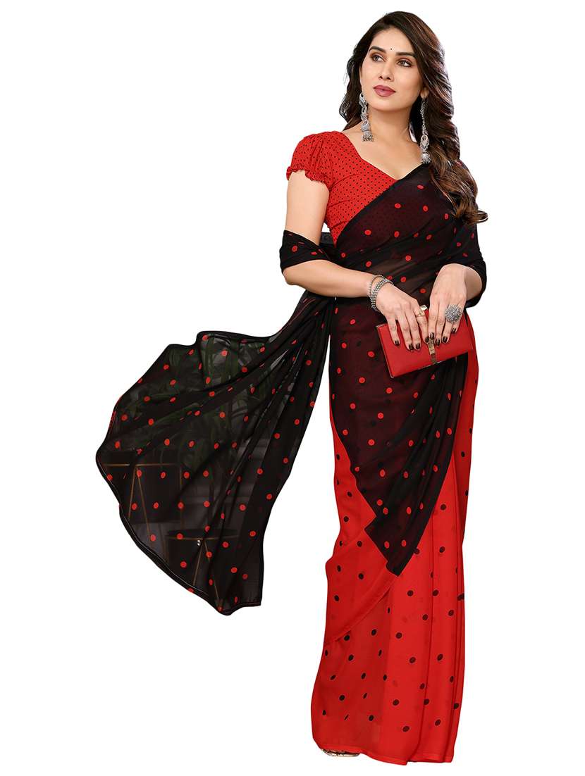 women printed casual wear saree with blouse - 22048279 -  Standard Image - 1