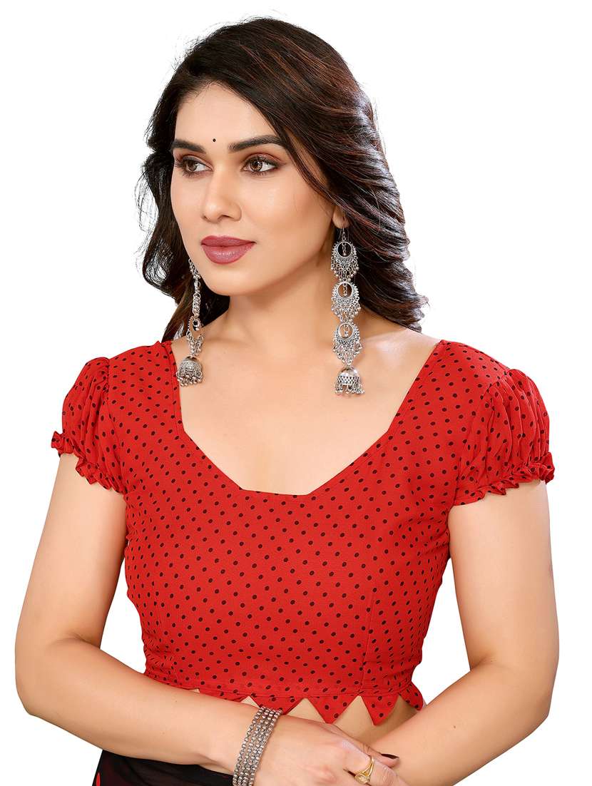 women printed casual wear saree with blouse - 22048279 -  Standard Image - 4