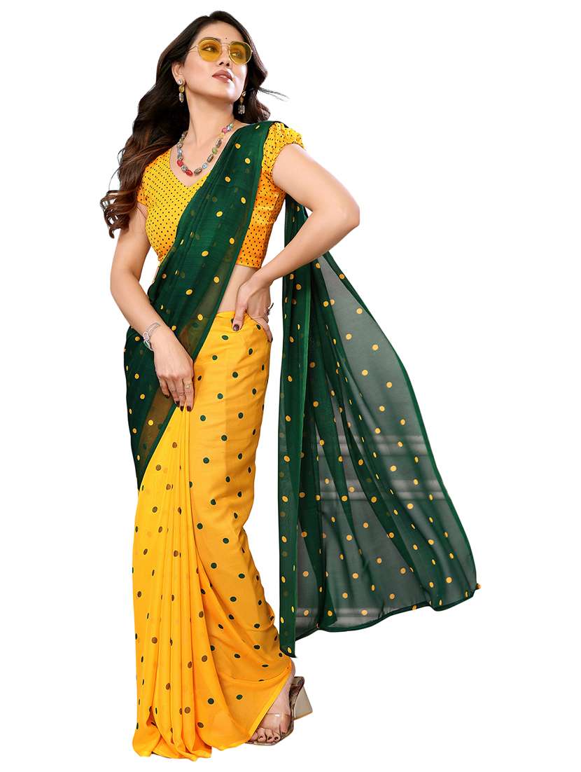 women printed casual wear saree with blouse - 22048280 -  Standard Image - 1