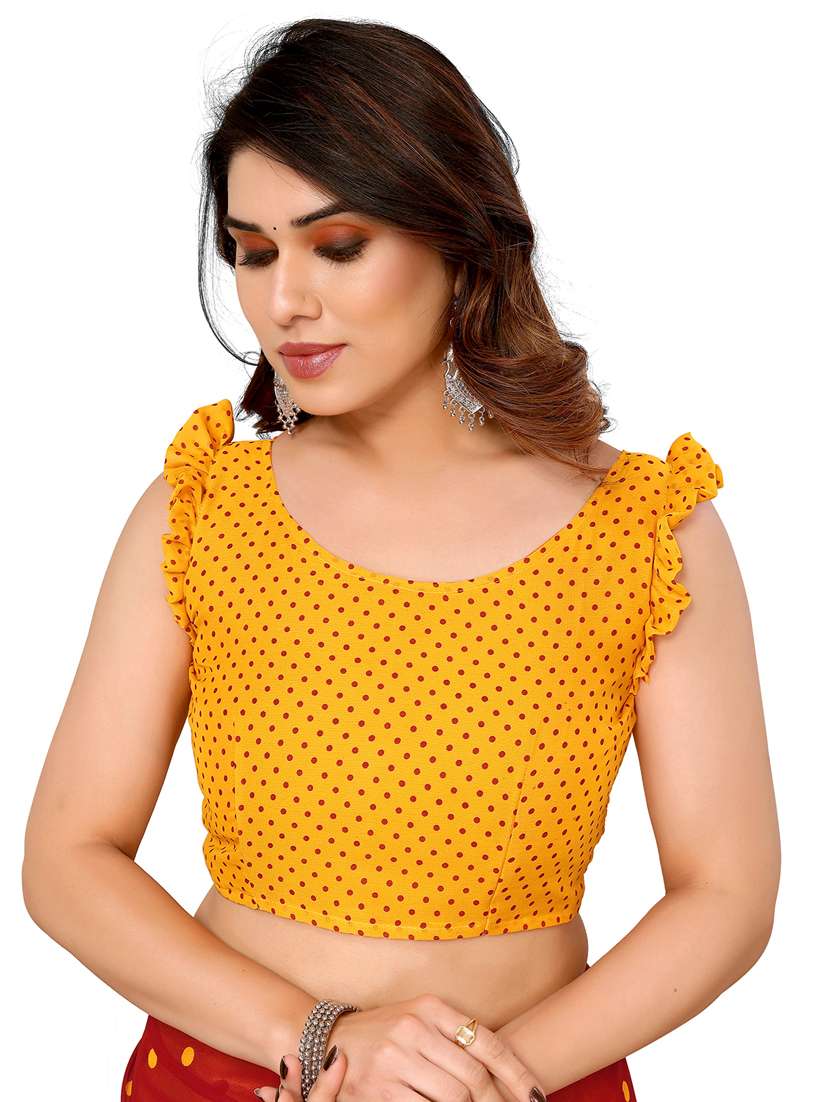 women printed casual wear saree with blouse - 22048281 -  Standard Image - 4