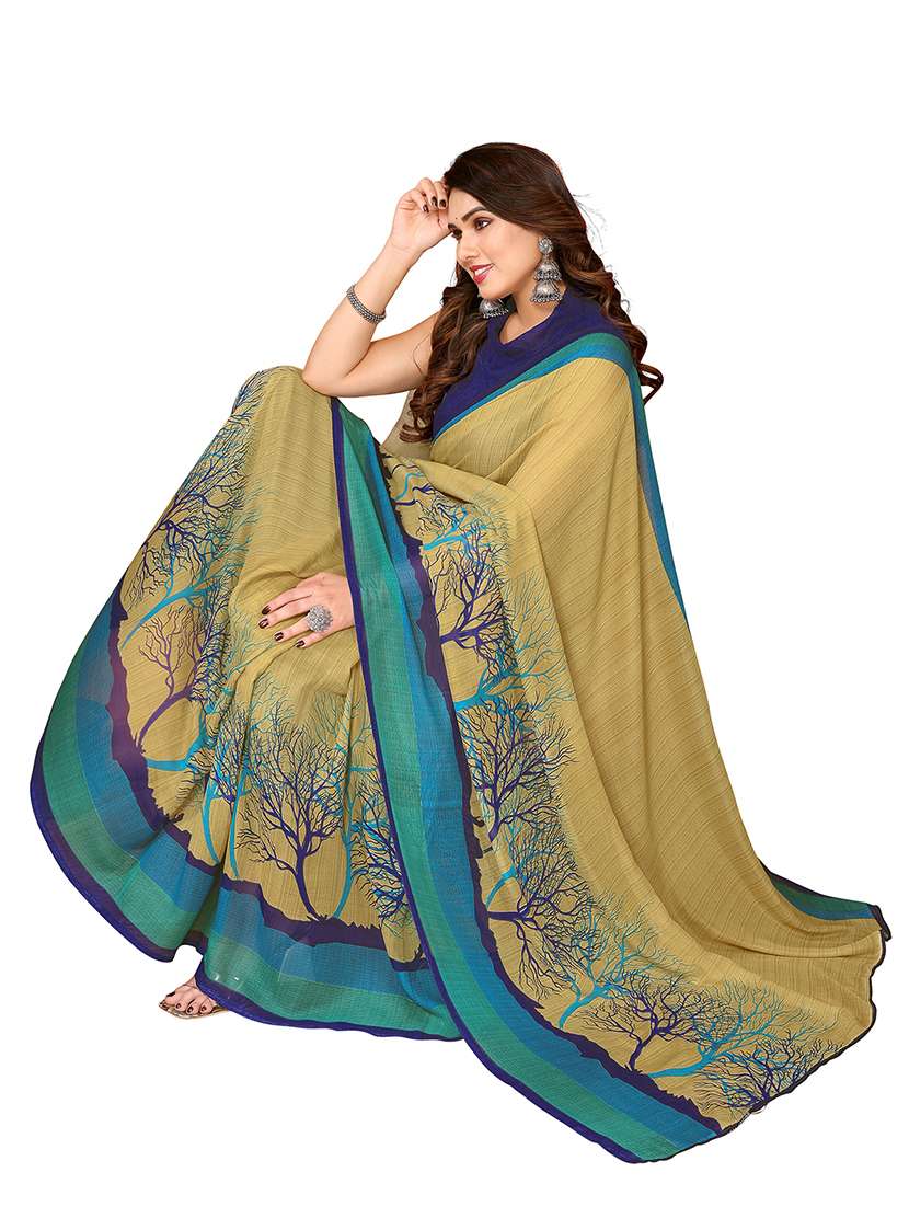 women printed casual wear saree with blouse - 22048287 -  Standard Image - 1