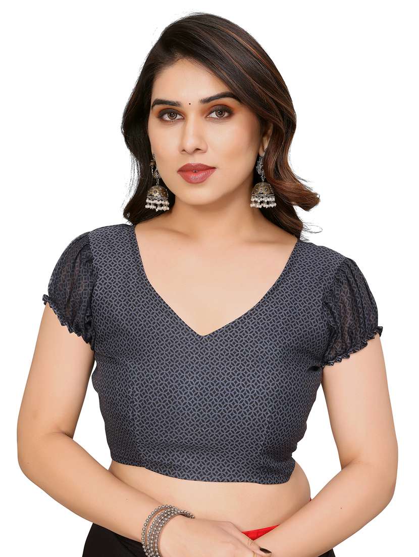 women printed casual wear saree with blouse - 22048291 -  Standard Image - 4