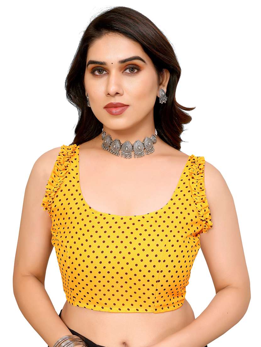 women printed casual wear saree with blouse - 22048299 -  Standard Image - 4