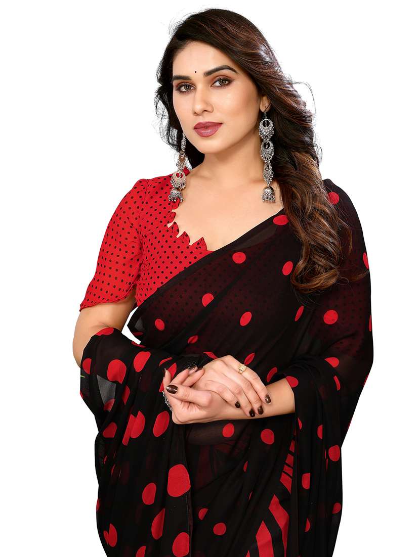 women printed casual wear saree with blouse - 22048300 -  Standard Image - 4