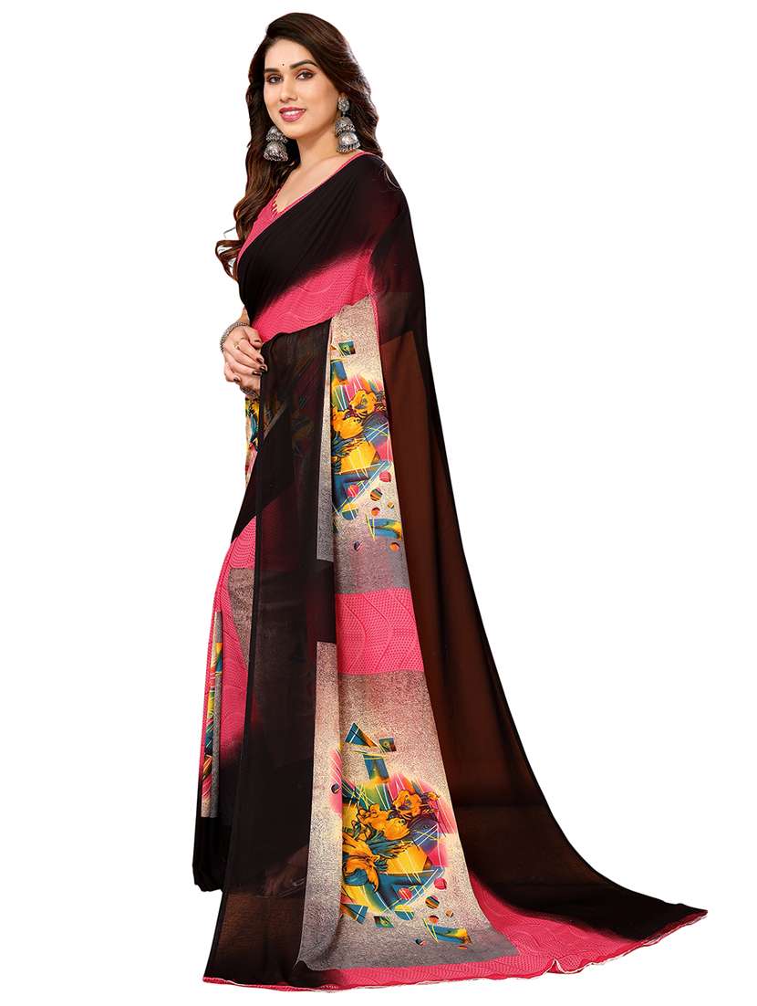 women printed casual wear saree with blouse - 22048304 -  Standard Image - 1