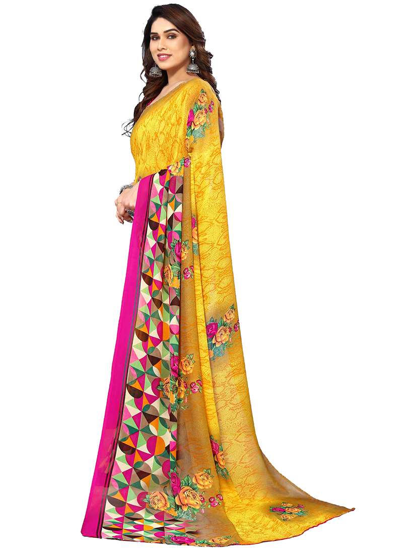women printed casual wear saree with blouse - 22048309 -  Standard Image - 1