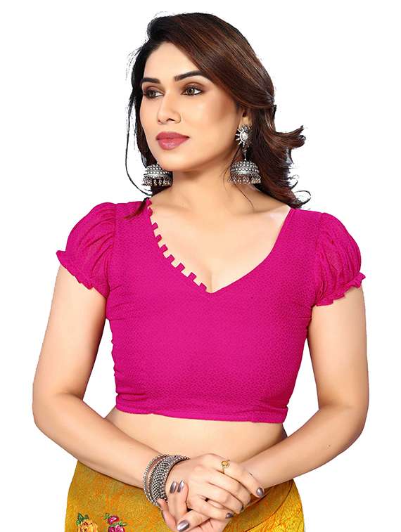 women printed casual wear saree with blouse - 22048309 -  Standard Image - 4