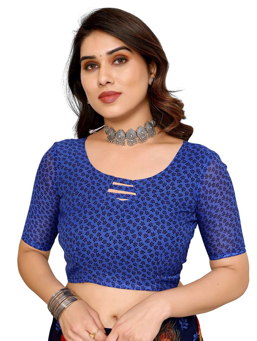 women printed casual wear saree with blouse - 22048311 -  Standard Image - 4