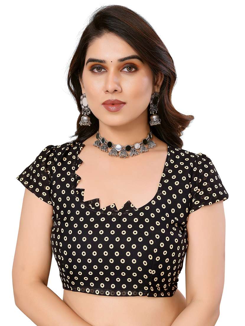 women printed casual wear saree with blouse - 22048313 -  Standard Image - 4