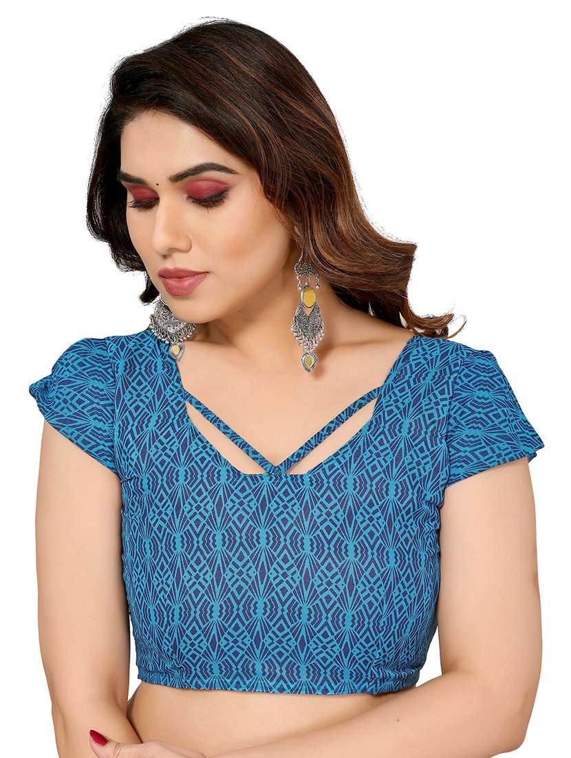 women printed casual wear saree with blouse - 22048320 -  Standard Image - 4