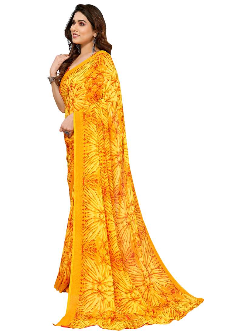 women printed casual wear saree with blouse - 22048323 -  Standard Image - 1