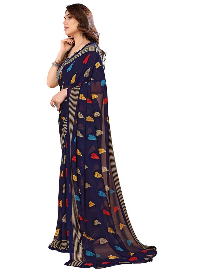 women printed casual wear saree with blouse - 22048351 -  Standard Image - 1