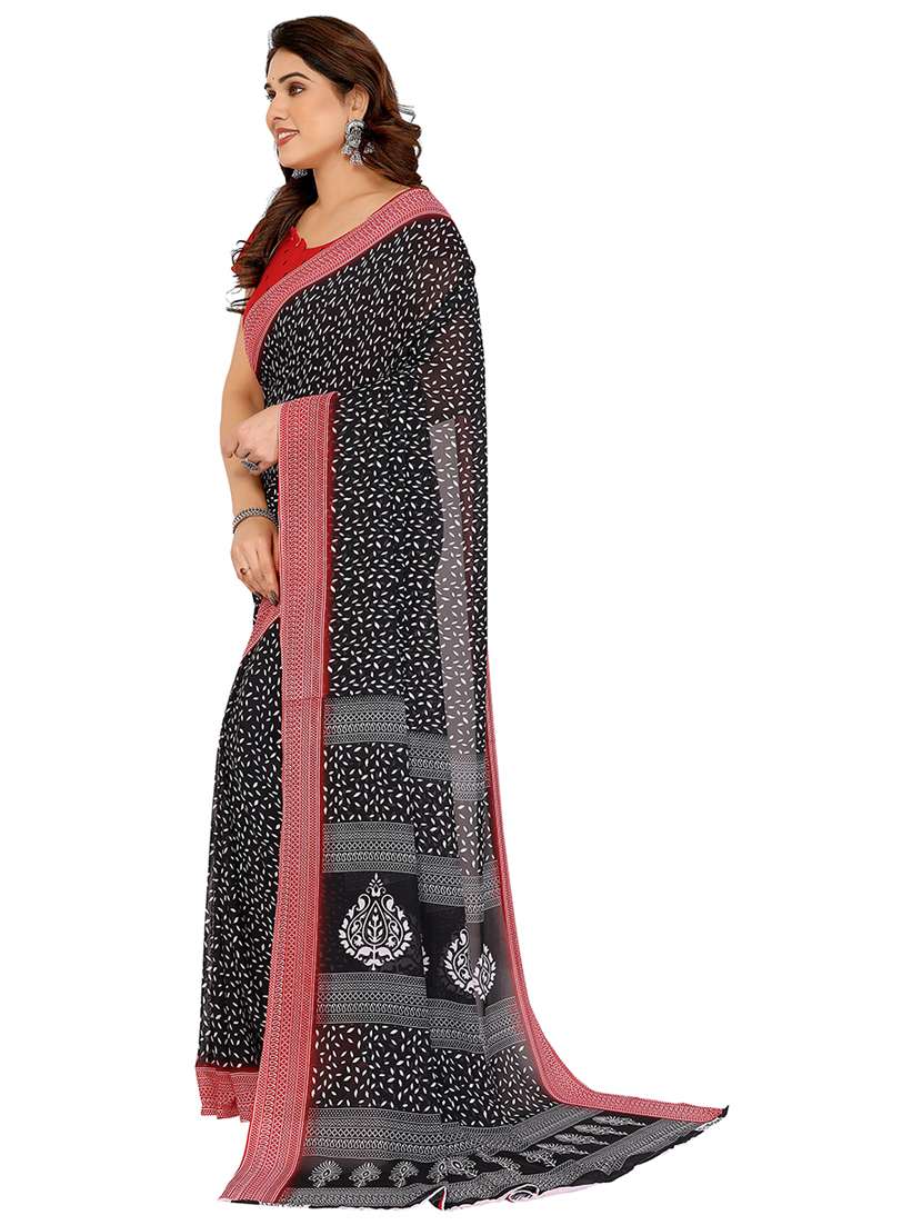 women printed casual wear saree with blouse - 22048403 -  Standard Image - 1