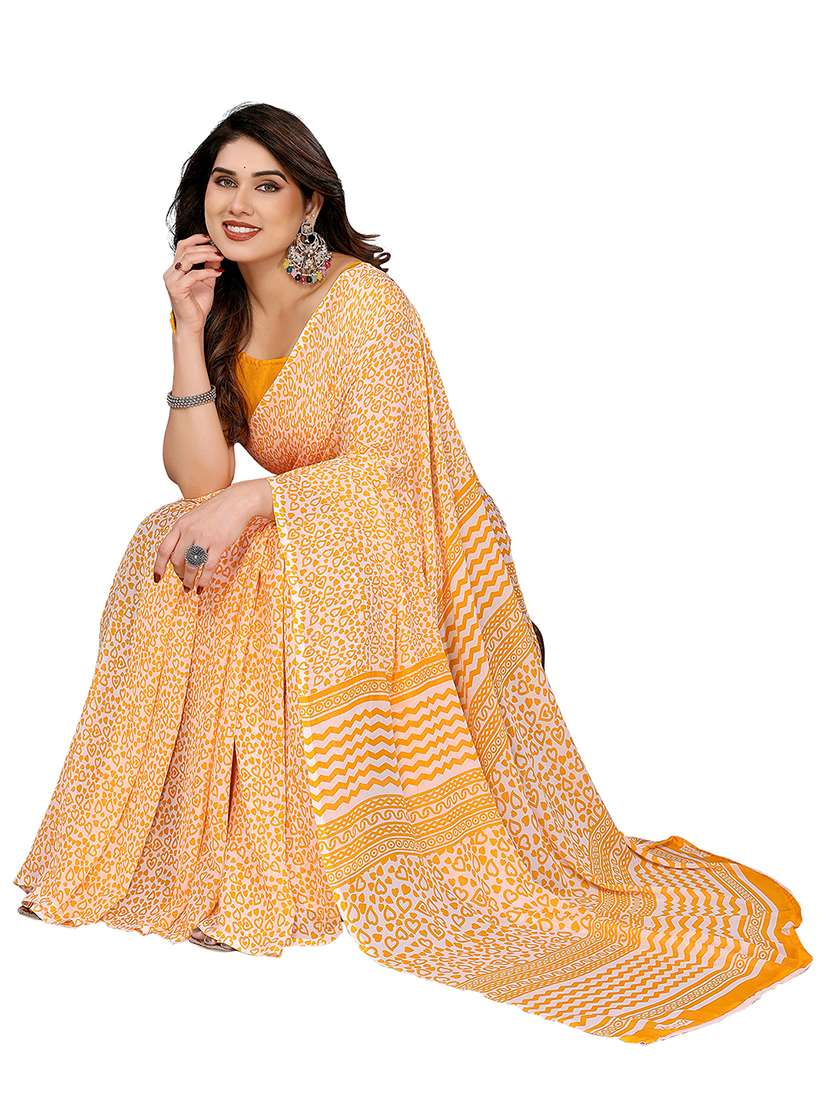 women printed casual wear saree with blouse - 22048436 -  Standard Image - 1