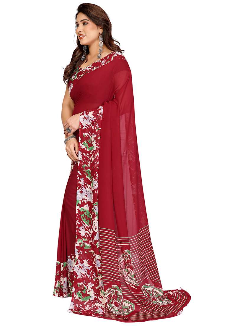 women printed casual wear saree with blouse - 22048444 -  Standard Image - 1