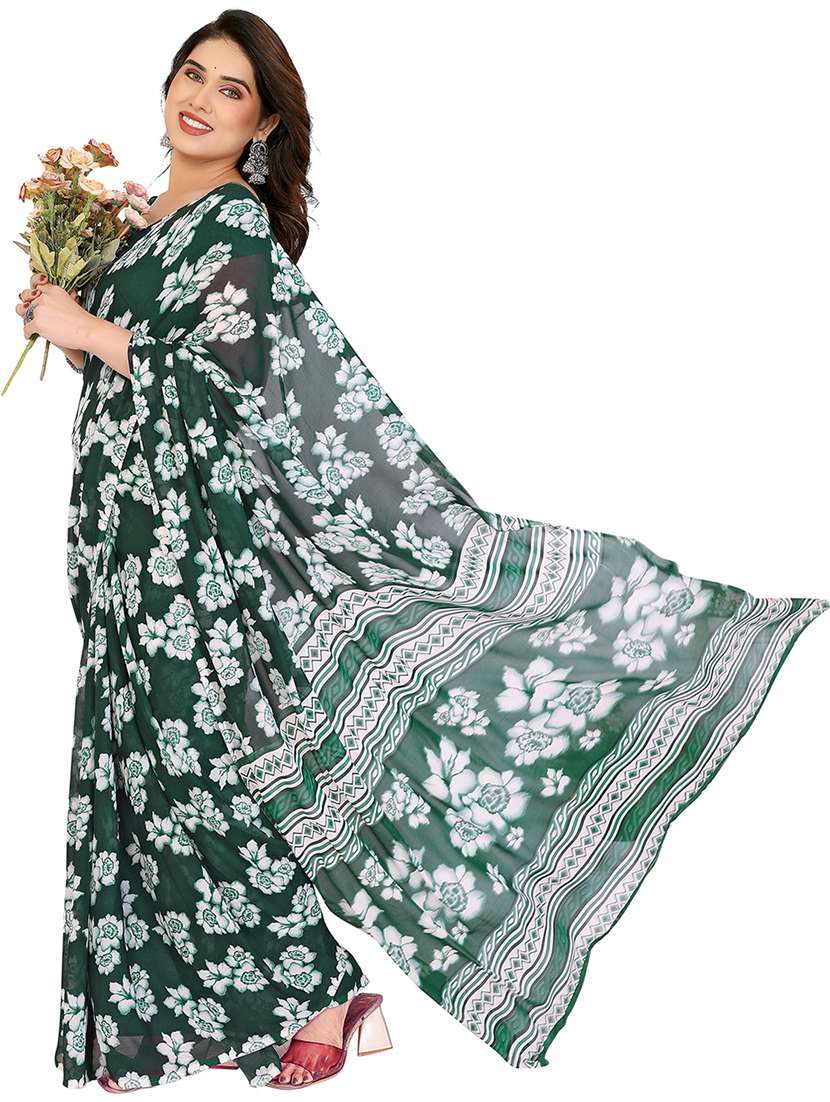 women printed casual wear saree with blouse - 22048458 - Standard Image - 1