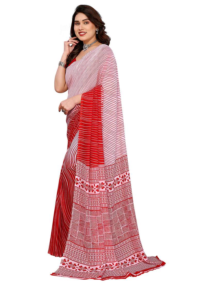 women printed casual wear saree with blouse - 22048463 -  Standard Image - 1