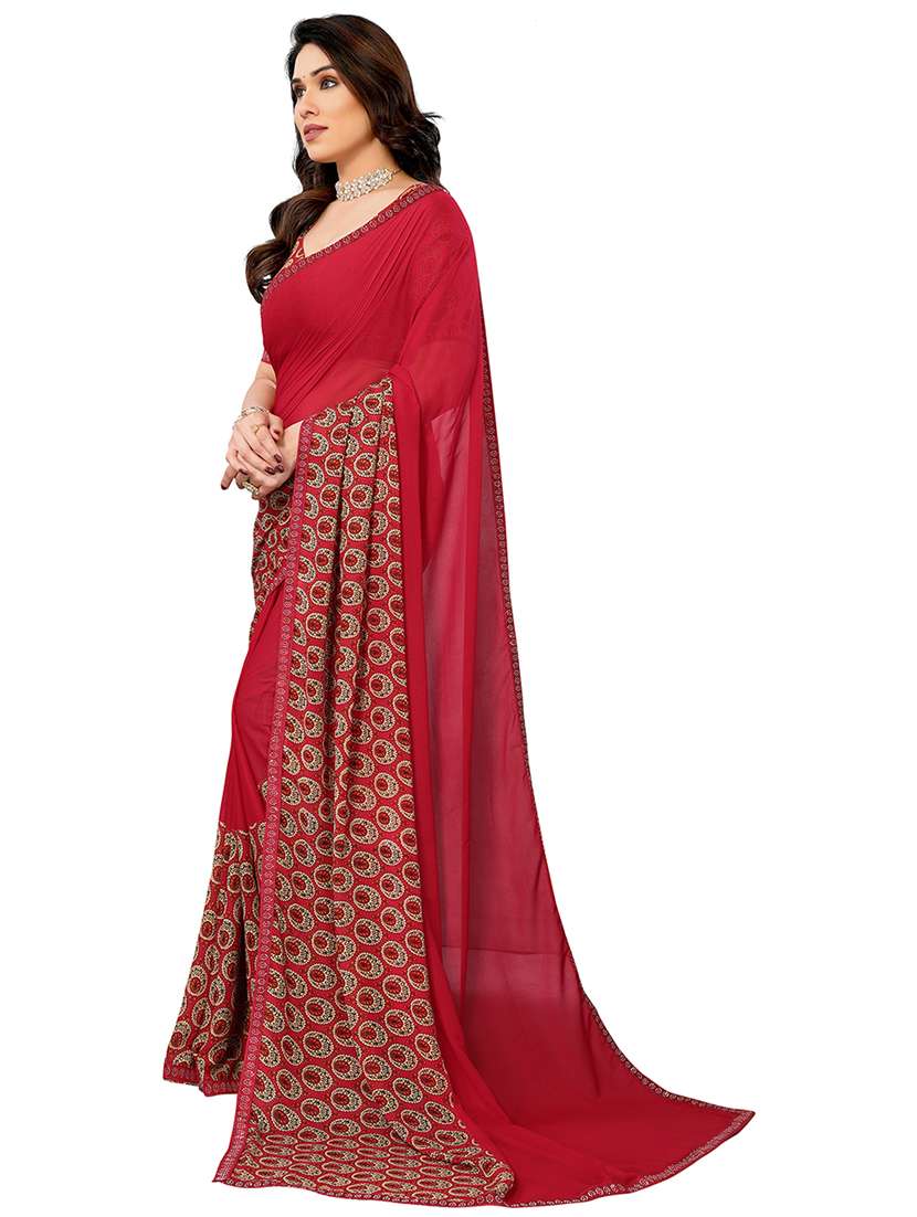 women printed casual wear saree with blouse - 22048505 -  Standard Image - 1