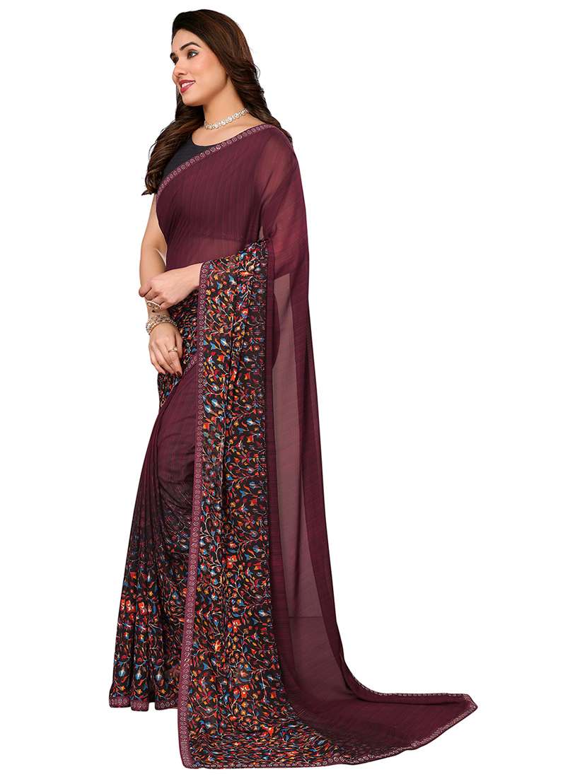 women printed casual wear saree with blouse - 22048510 -  Standard Image - 1