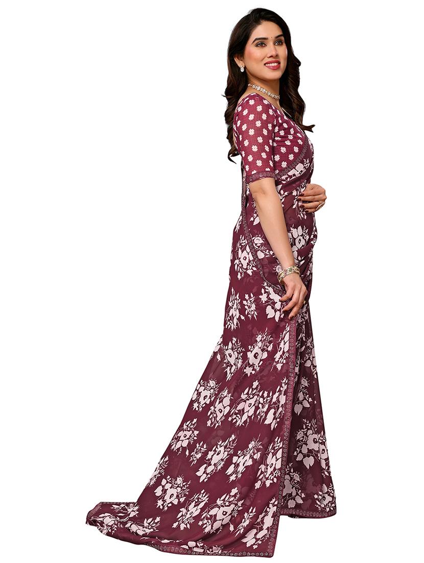 women printed casual wear saree with blouse - 22048514 - Standard Image - 1
