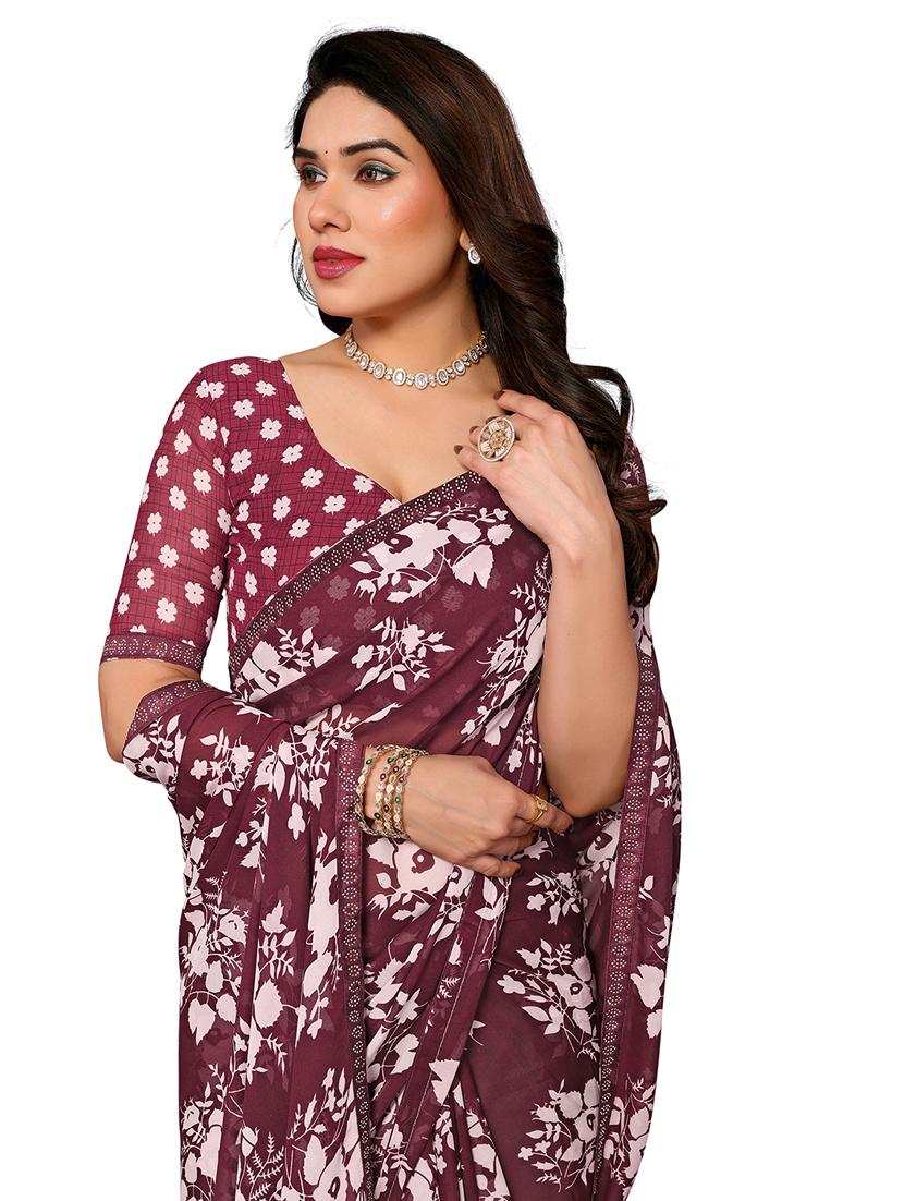women printed casual wear saree with blouse - 22048514 - Standard Image - 4
