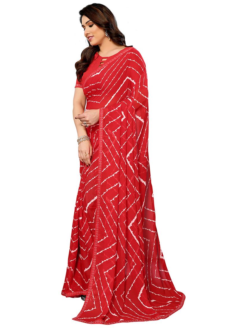 women printed casual wear saree with blouse - 22048517 -  Standard Image - 1