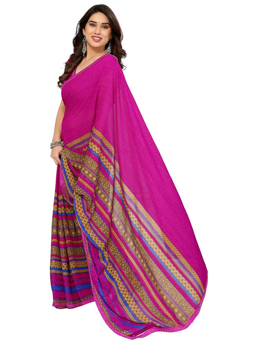 women printed casual wear saree with blouse - 22048523 - Standard Image - 1