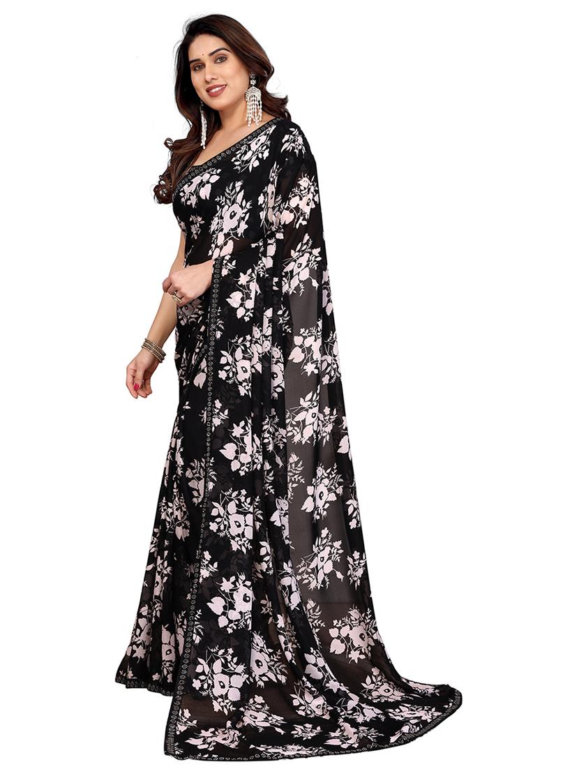 women printed casual wear saree with blouse - 22048536 - Standard Image - 1