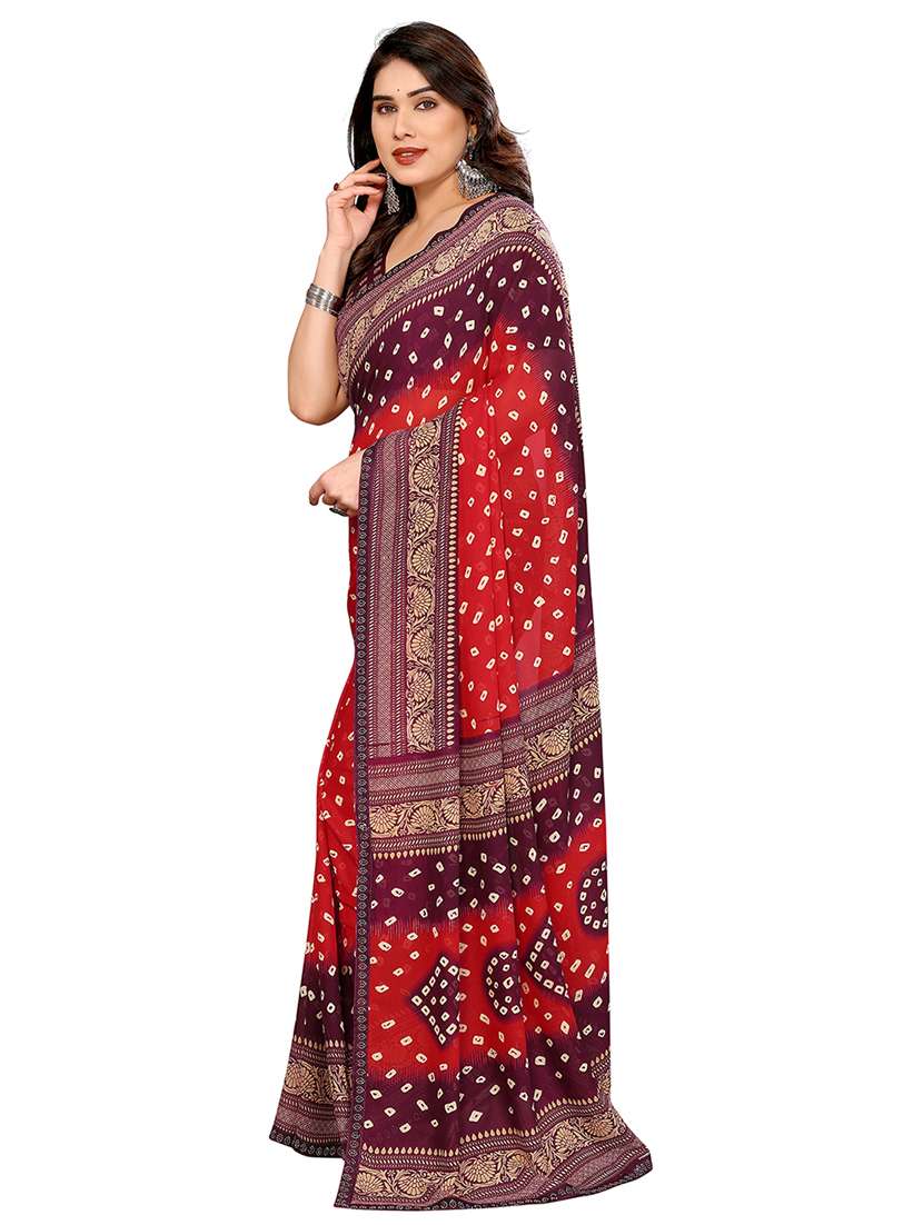 women printed casual wear saree with blouse - 22048540 -  Standard Image - 1