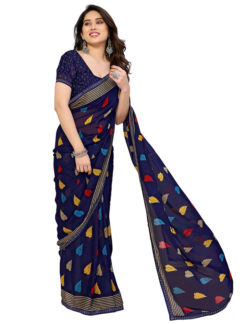 women printed casual wear saree with blouse - 22048545 - Standard Image - 1