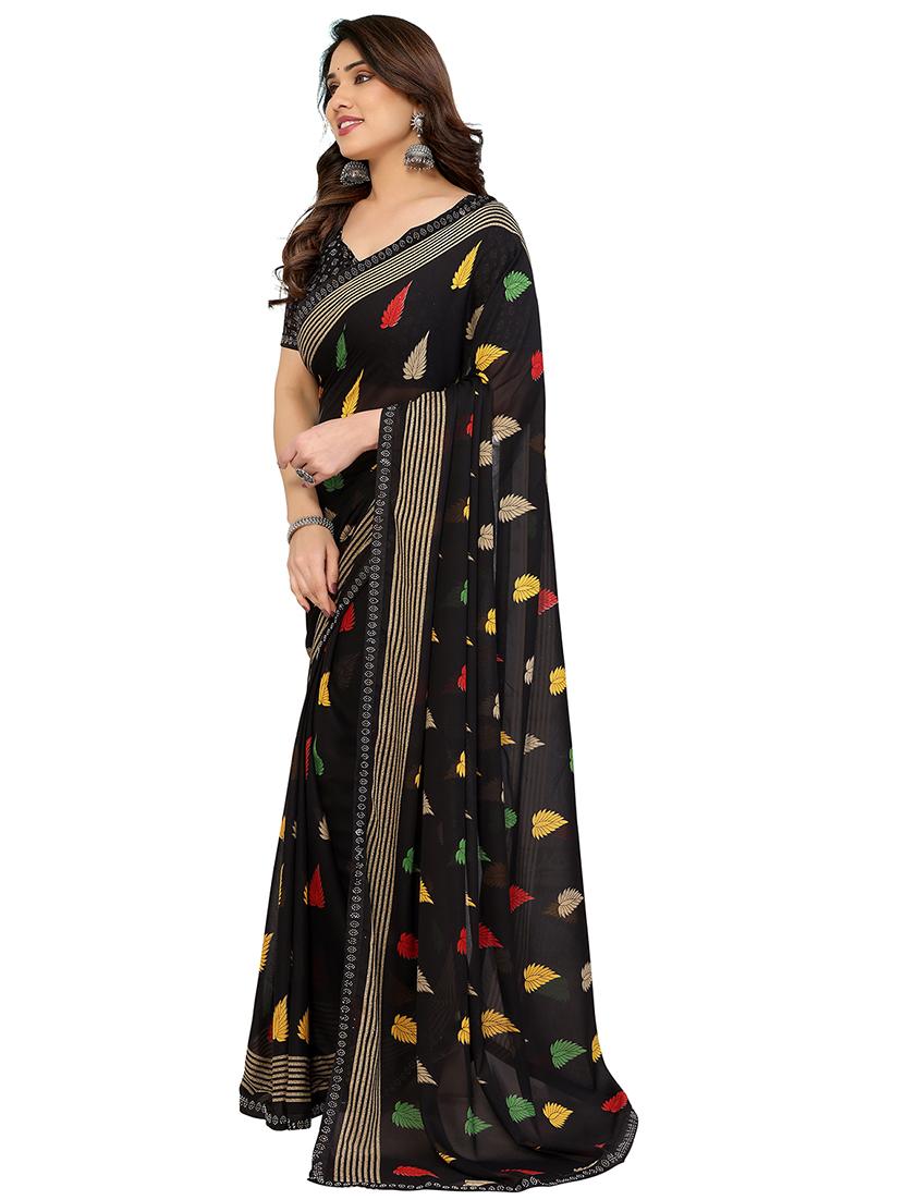 women printed casual wear saree with blouse - 22048546 - Standard Image - 1