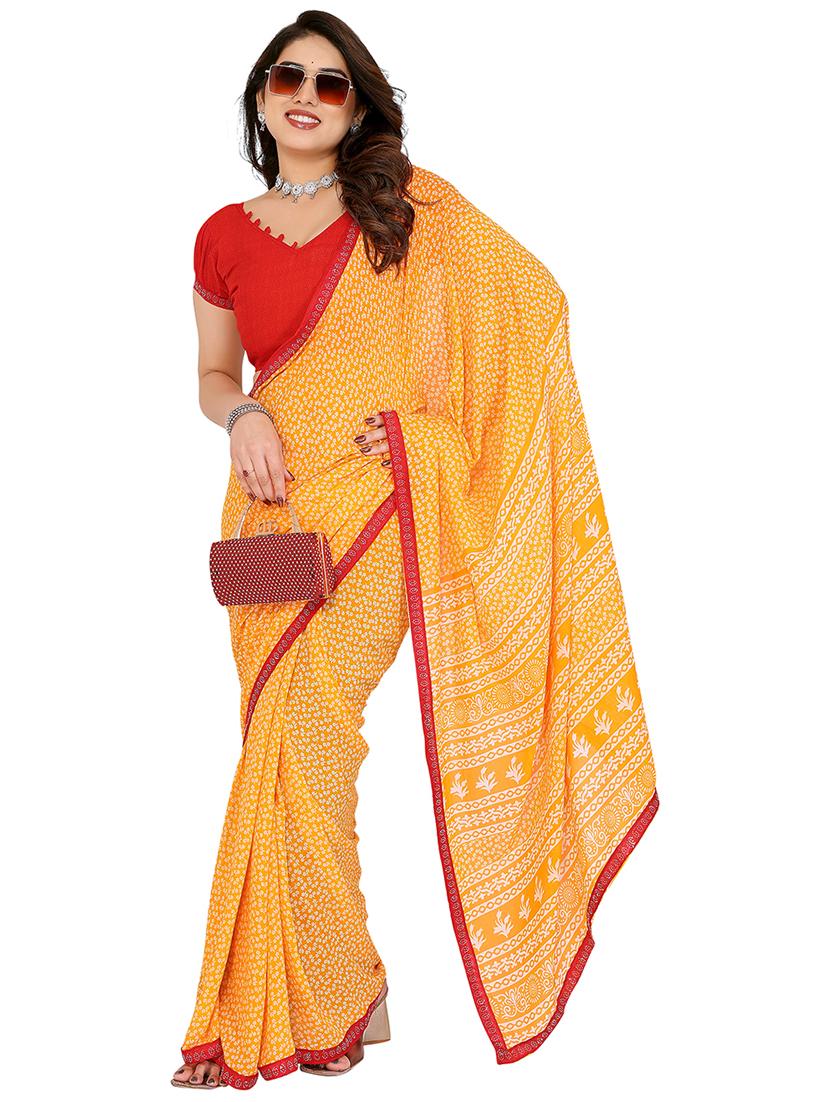 women printed casual wear saree with blouse - 22048547 - Standard Image - 1