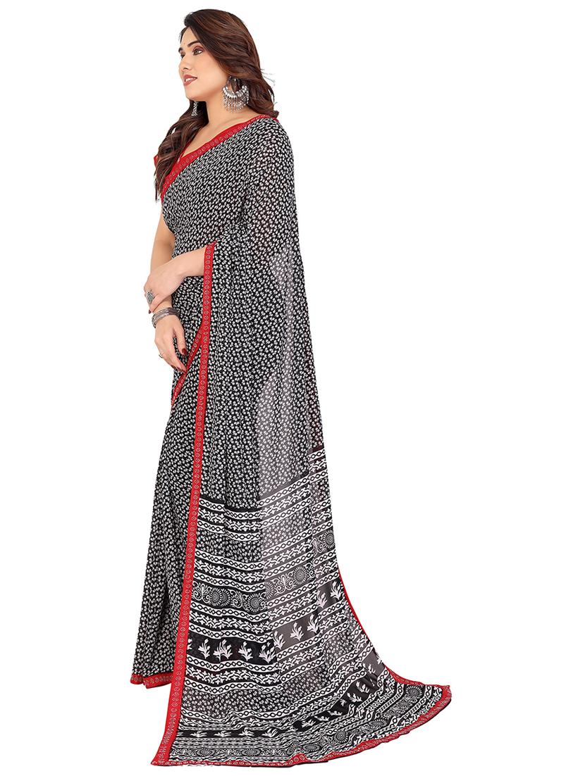 women printed casual wear saree with blouse - 22048549 - Standard Image - 1