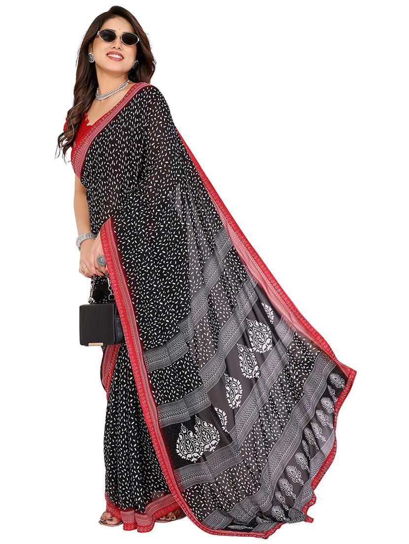 women printed casual wear saree with blouse - 22048555 - Standard Image - 1