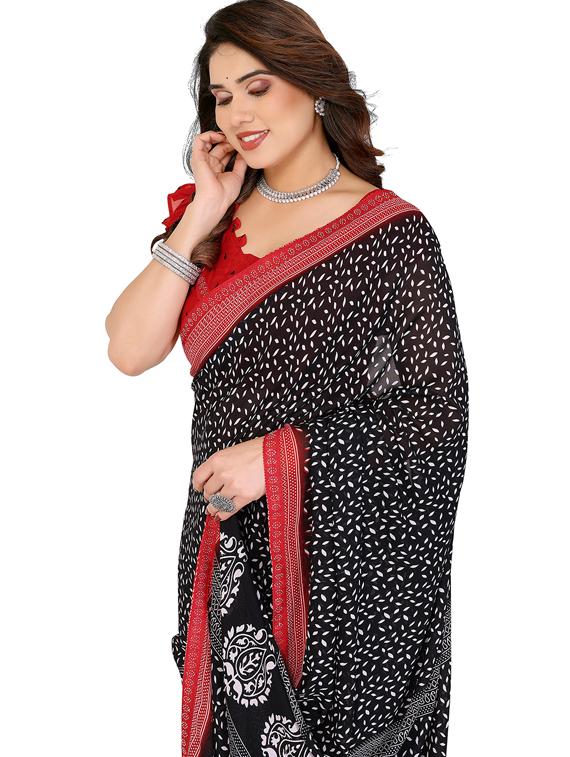 women printed casual wear saree with blouse - 22048555 - Standard Image - 4
